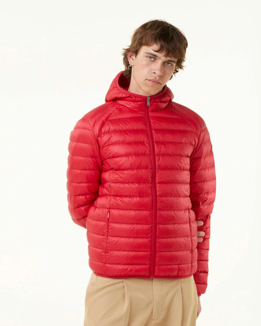 Chaqueta de plumón ligero con capucha Rojo Nico