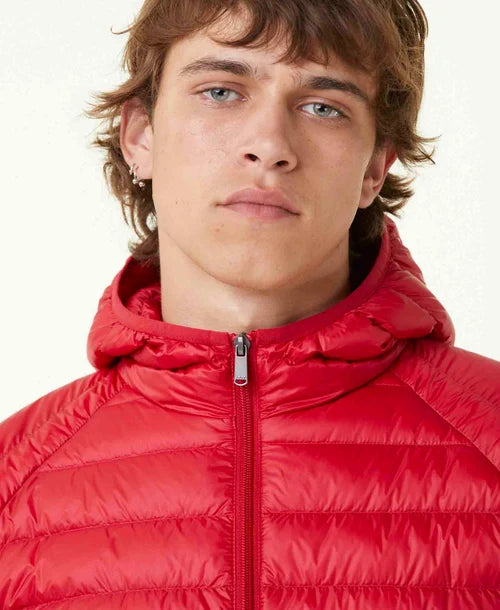 Chaqueta de plumón ligero con capucha Rojo Nico